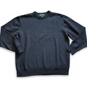 Orvis Men's Merino Wool Cotton Blend Crew Neck Sweater Navy Blue  XL  Gorpcore